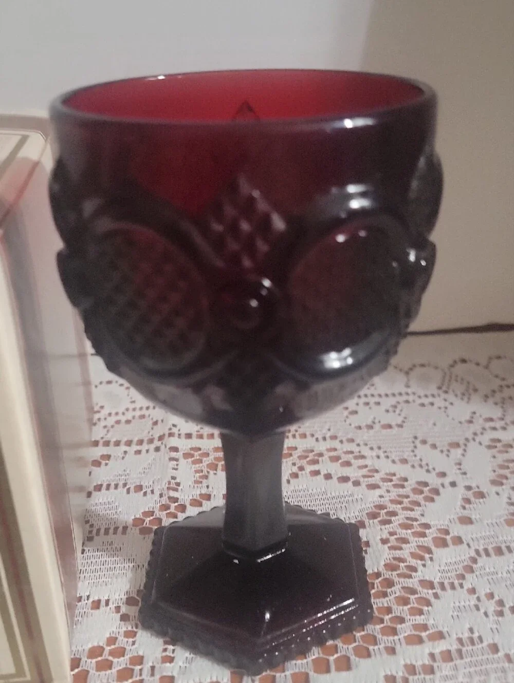 Avon 1876 Cape Cod Water Goblet Ruby Red